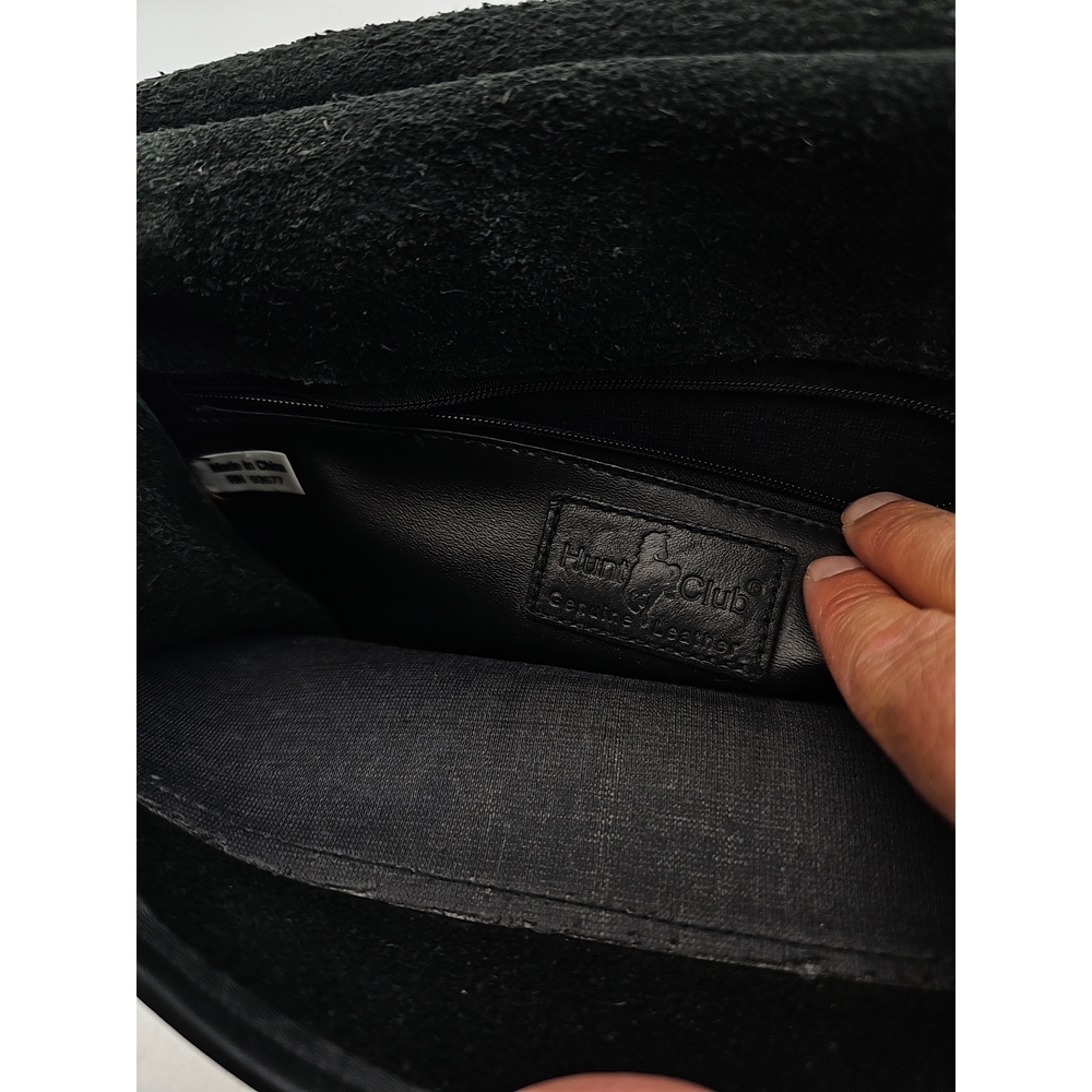 Hunt Club Vintage Black Leather Satchel Bag - Picture 4 of 5